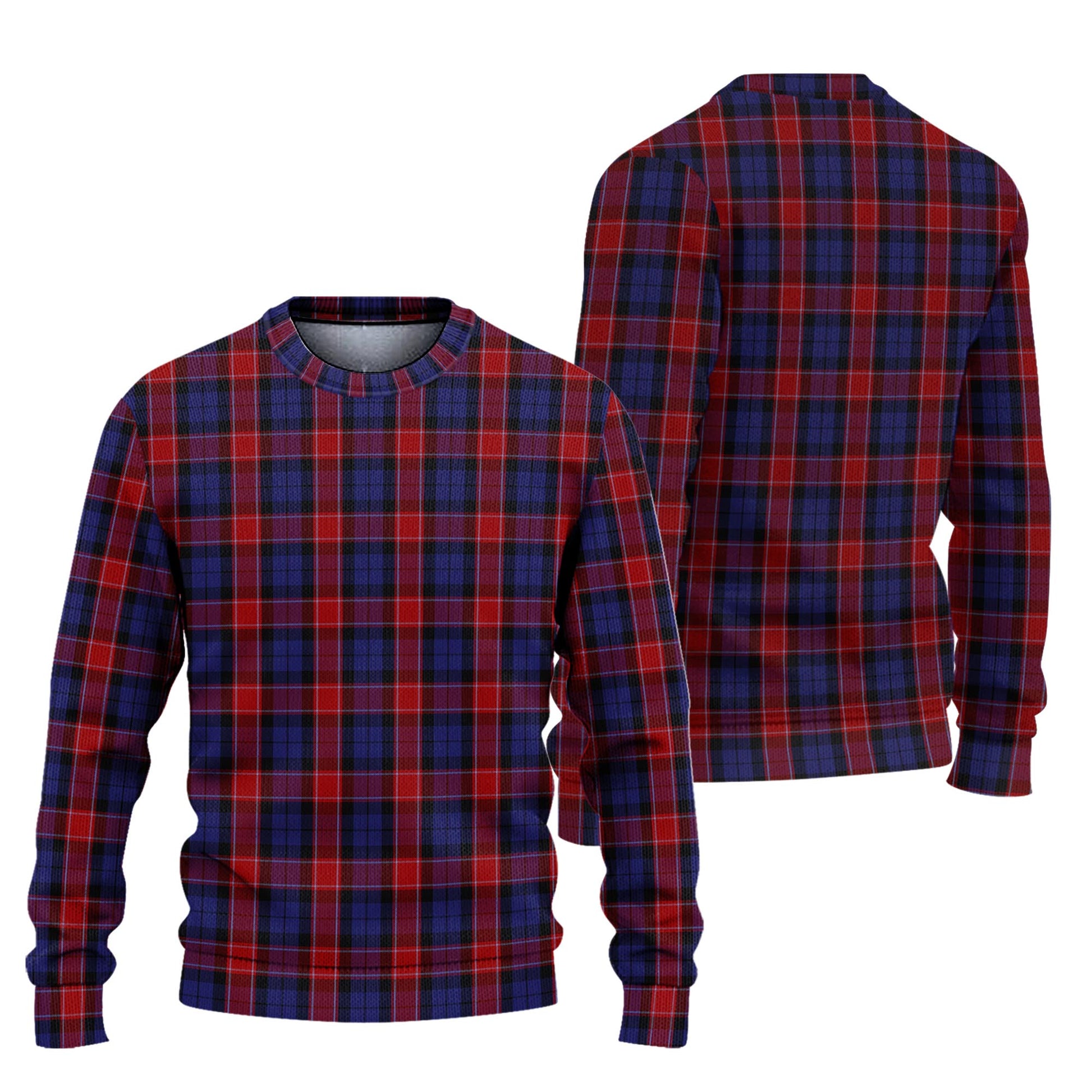 Graham of Menteith Red Tartan Knitted Sweater Unisex - Tartanvibesclothing