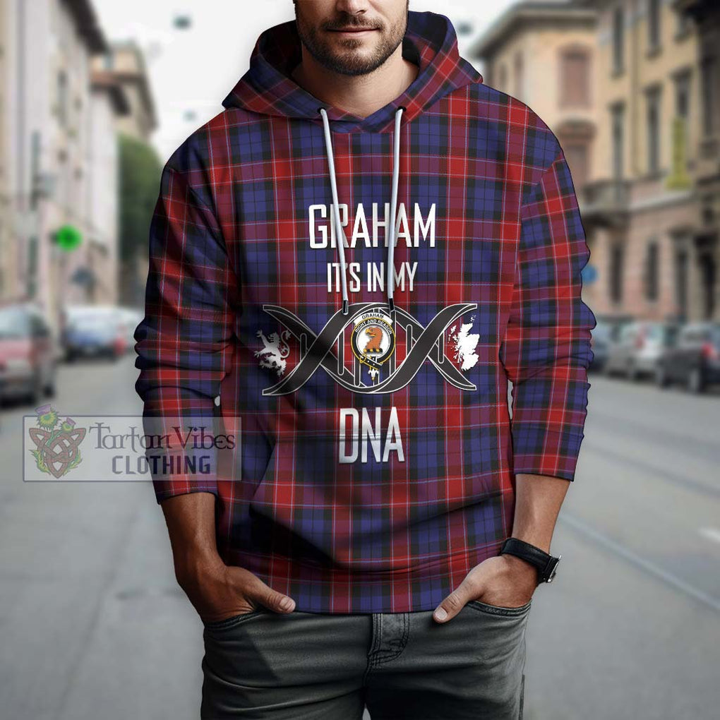 Graham of Menteith Red Tartan Hoodie with Family Crest DNA In Me Style Pullover Hoodie - Tartanvibesclothing Shop