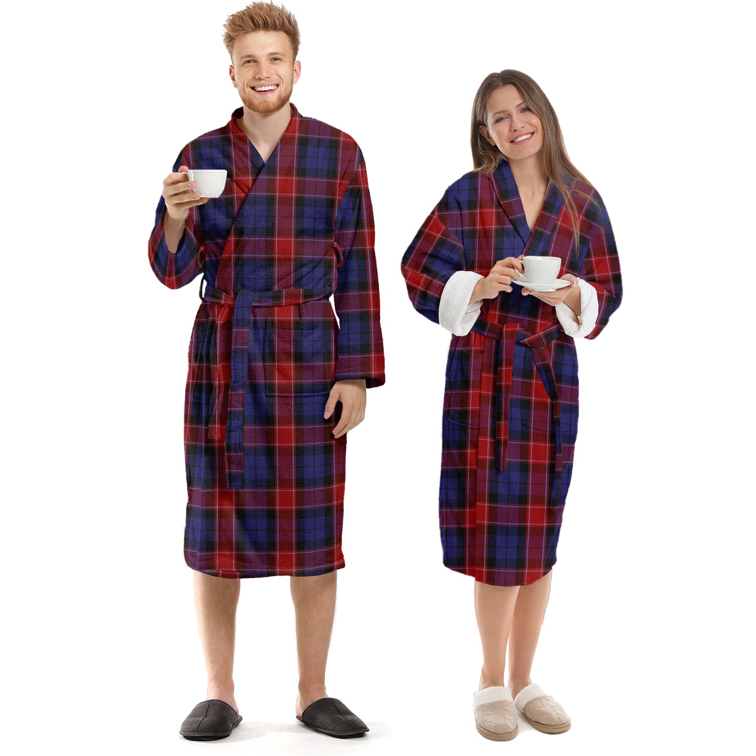 Graham of Menteith Red Tartan Bathrobe Unisex S - Tartan Vibes Clothing