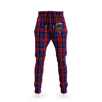 Graham of Menteith Red Tartan Joggers Pants with Family Crest