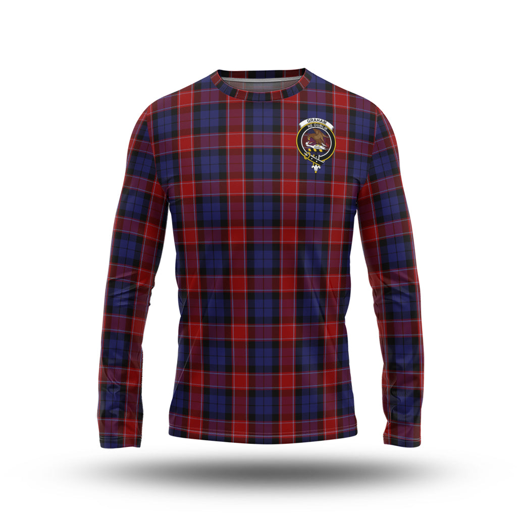 graham-of-menteith-red-tartan-long-sleeve-t-shirt-with-family-crest