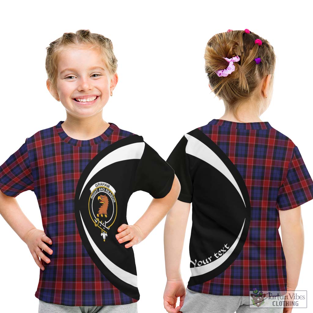 Graham of Menteith Red Tartan Kid T-Shirt with Family Crest Circle Style - Tartan Vibes Clothing