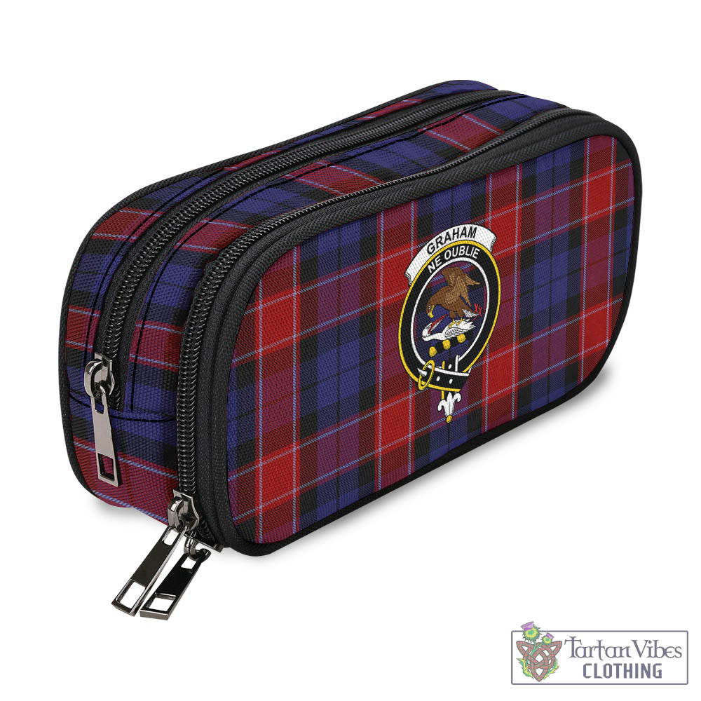 Tartan Vibes Clothing Graham of Menteith Red Tartan Pen and Pencil Case with Family Crest