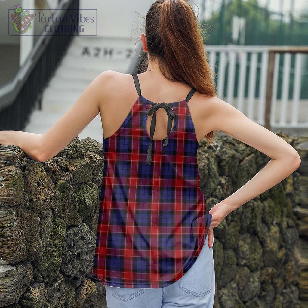 Tartan Vibes Clothing Graham of Menteith Red Tartan Loose Halter Neck Camisole