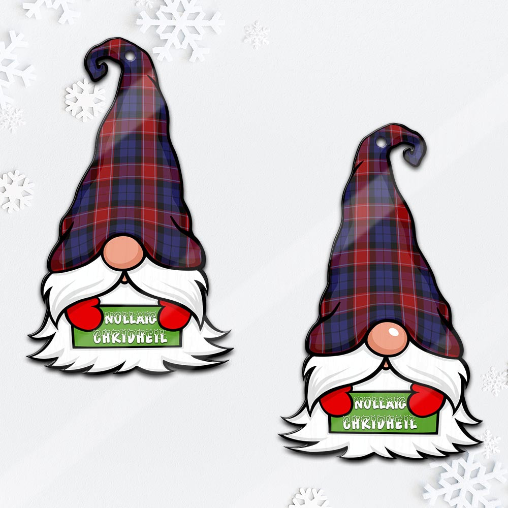 Graham of Menteith Red Gnome Christmas Ornament with His Tartan Christmas Hat Mica Ornament - Tartanvibesclothing