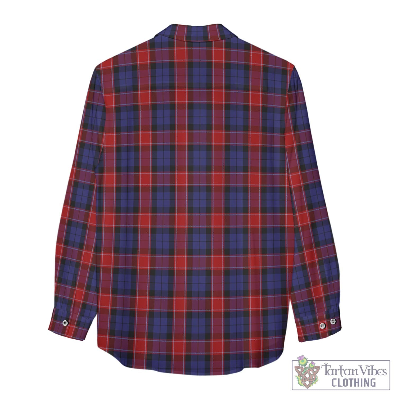 Tartan Vibes Clothing Graham of Menteith Red Tartan Womens Casual Shirt with Family Crest