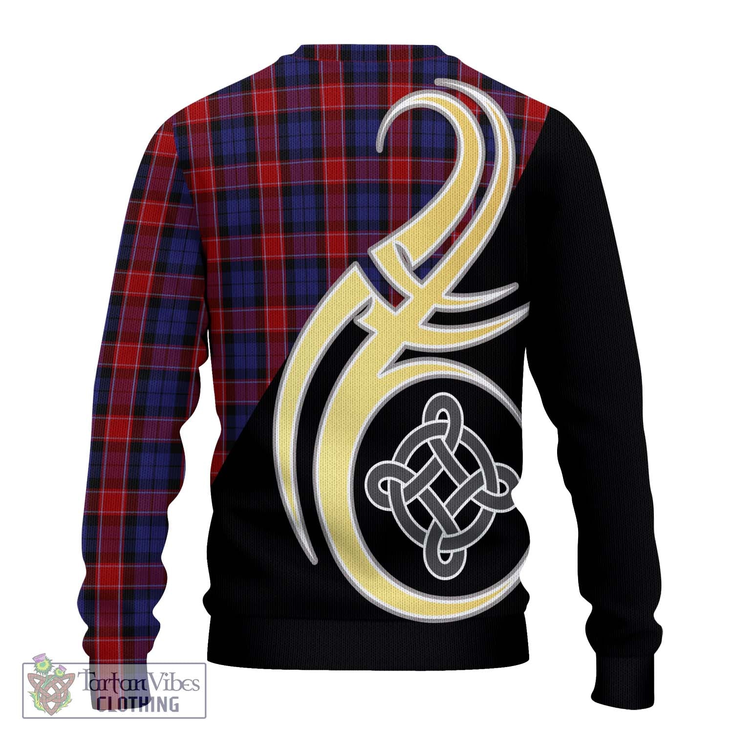 Graham of Menteith Red Tartan Knitted Sweater with Family Crest and Celtic Symbol Style - Tartan Vibes Clothing