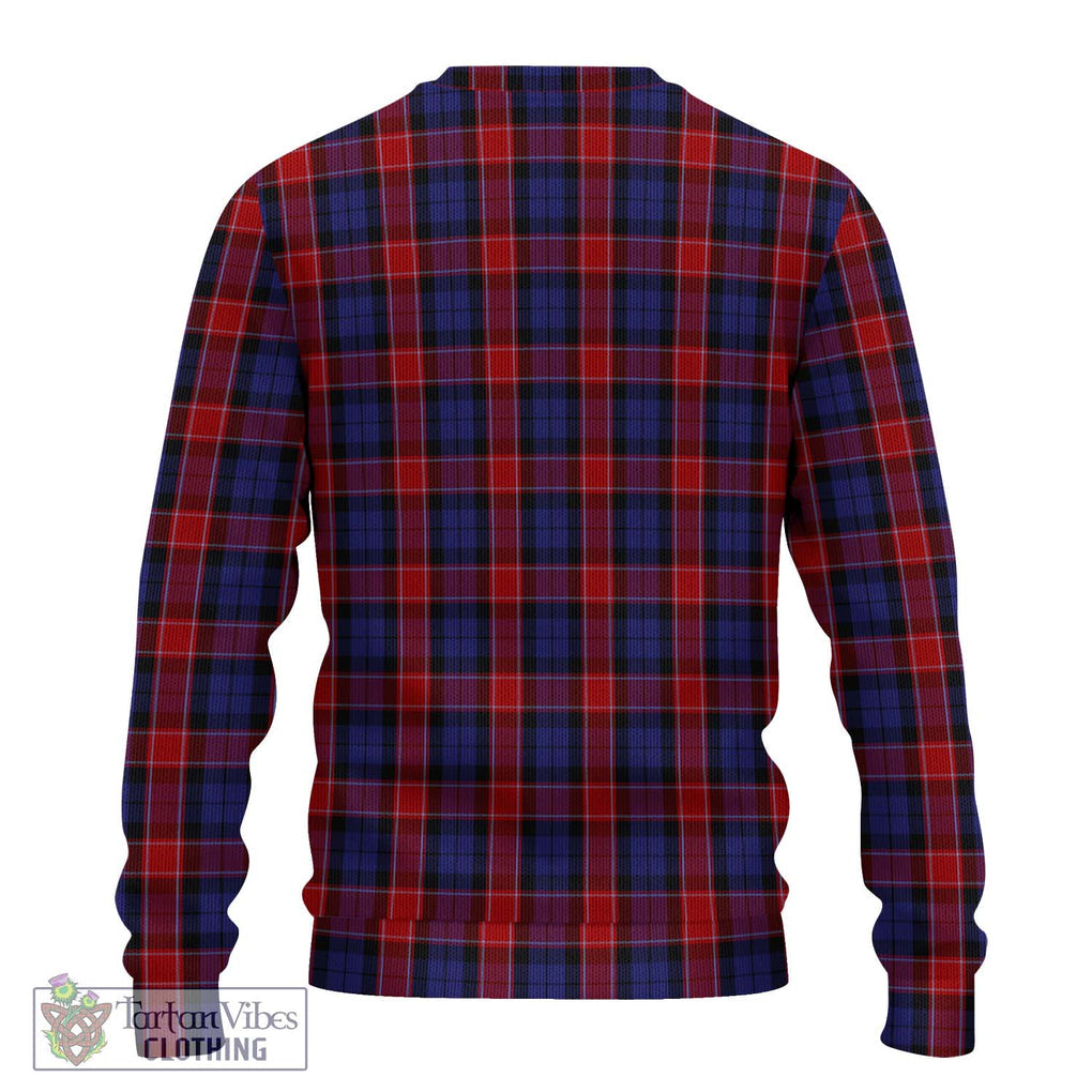 Graham of Menteith Red Tartan Knitted Sweater with Family Crest DNA In Me Style - Tartanvibesclothing Shop