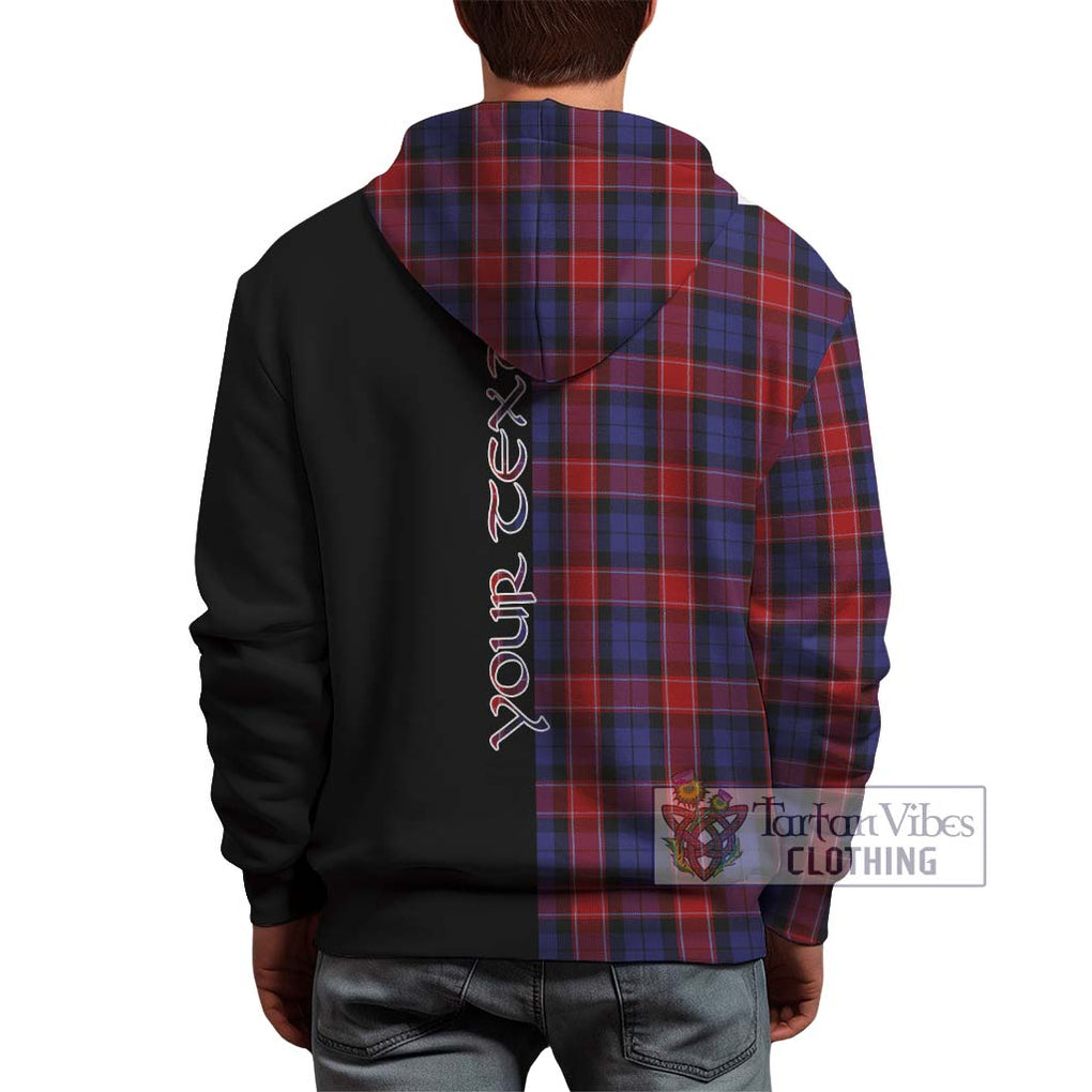 Graham of Menteith Red Tartan Hoodie with Family Crest and Half Of Me Style - Tartanvibesclothing Shop