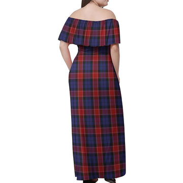 Graham of Menteith Red Tartan Off Shoulder Long Dress