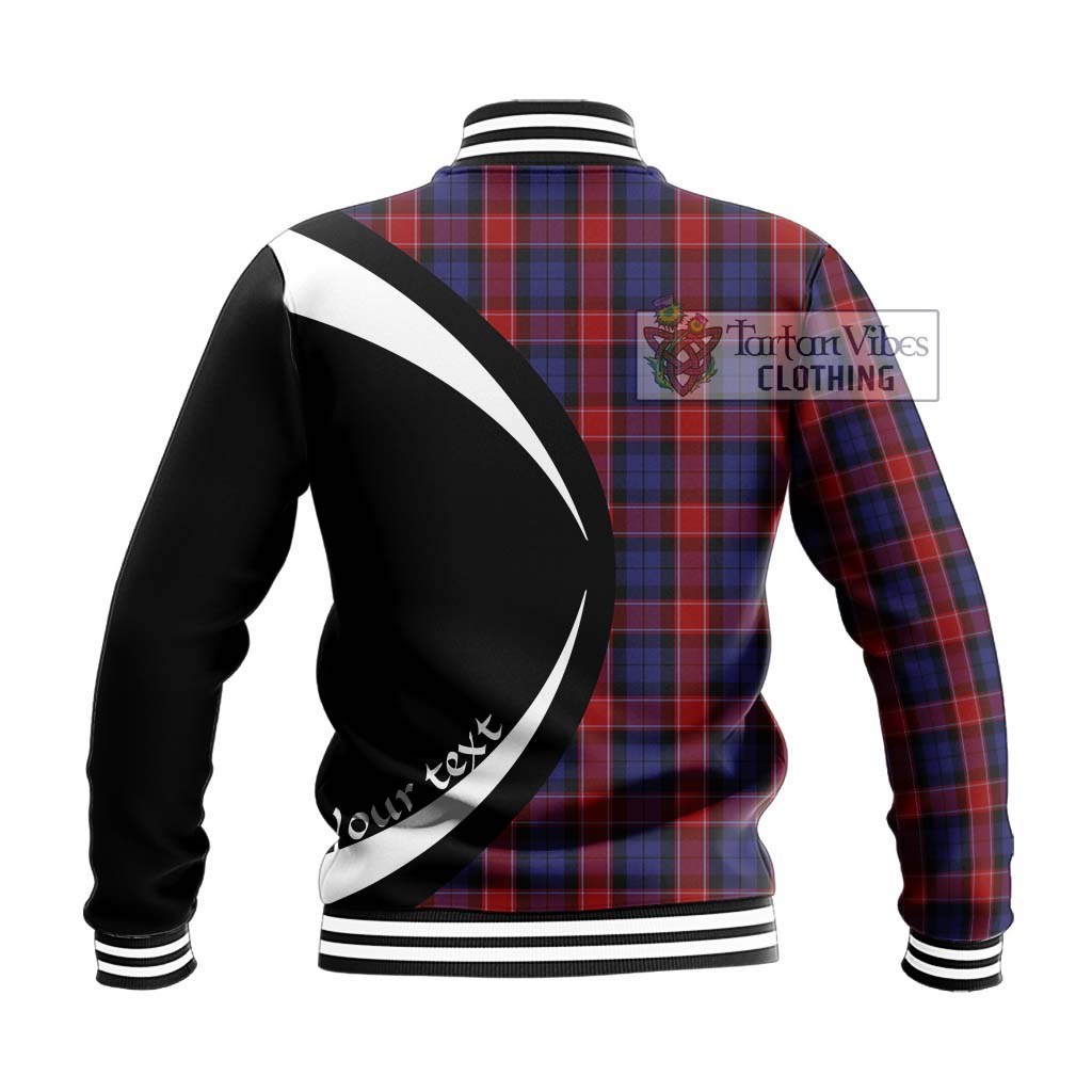 Graham of Menteith Red Tartan Baseball Jacket with Family Crest Circle Style - Tartan Vibes Clothing