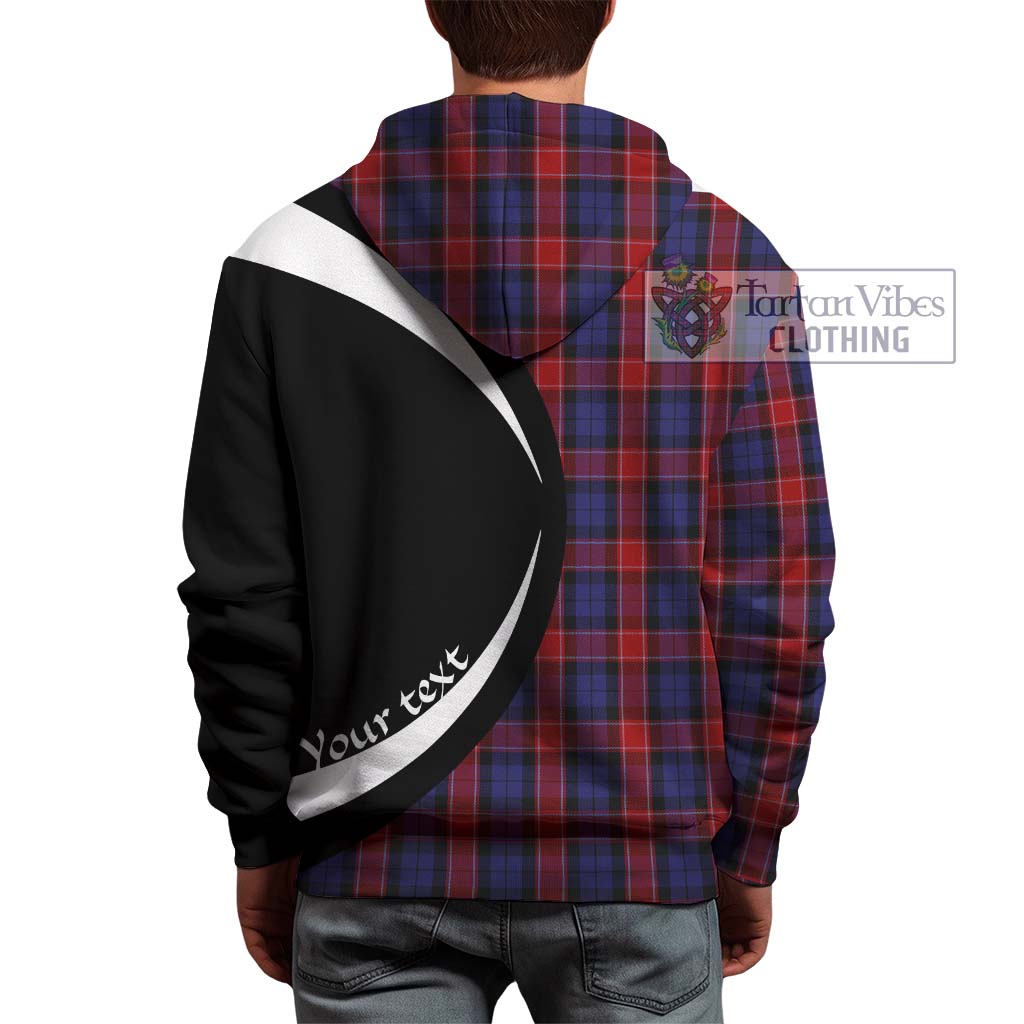 Tartan Vibes Clothing Graham of Menteith Red Tartan Hoodie with Family Crest Circle Style