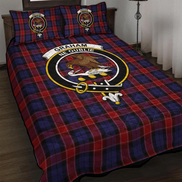 Graham of Menteith Red Tartan Quilt Bed Set with Family Crest