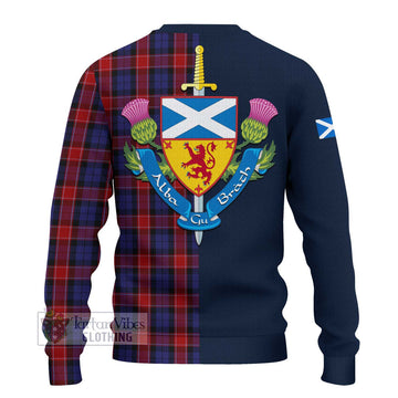 Graham of Menteith Red Tartan Ugly Sweater with Scottish Lion Royal Arm Half Style