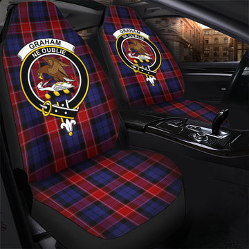 Graham of Menteith Red Tartan Car Seat Cover with Family Crest