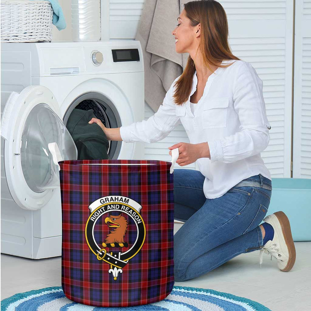 Graham of Menteith Red Tartan Laundry Basket with Family Crest - Tartanvibesclothing Shop