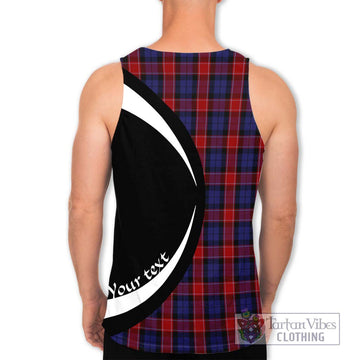 Graham of Menteith Red Tartan Men's Tank Top with Family Crest Circle Style