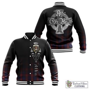 Graham of Menteith Red Tartan Baseball Jacket Featuring Alba Gu Brath Family Crest Celtic Inspired