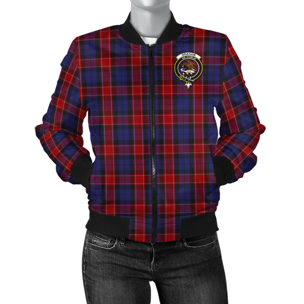 graham-of-menteith-red-tartan-bomber-jacket-with-family-crest