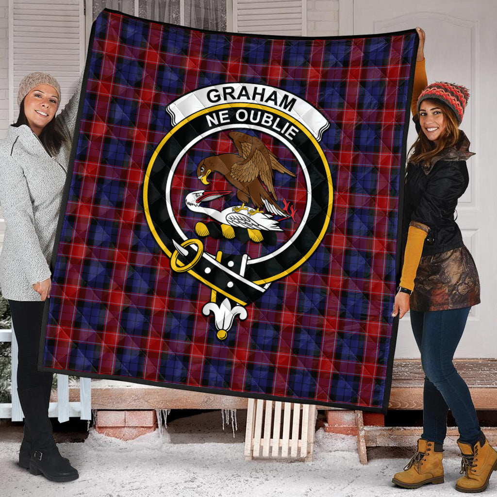 graham-of-menteith-red-tartan-quilt-with-family-crest