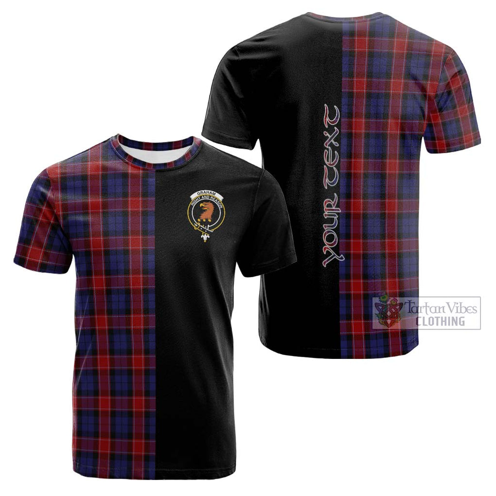 Tartan Vibes Clothing Graham of Menteith Red Tartan Cotton T-shirt with Family Crest and Half Of Me Style