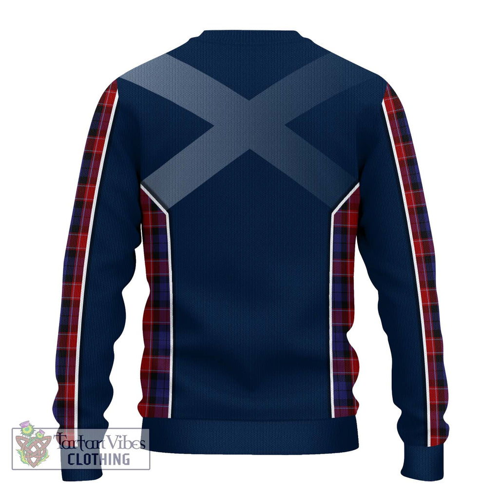 Graham of Menteith Red Tartan Knitted Sweater with Family Crest and Lion Rampant Vibes Sport Style - Tartan Vibes Clothing