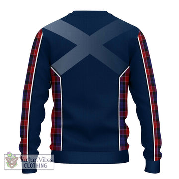 Graham of Menteith Red Tartan Ugly Sweater with Family Crest and Lion Rampant Vibes Sport Style