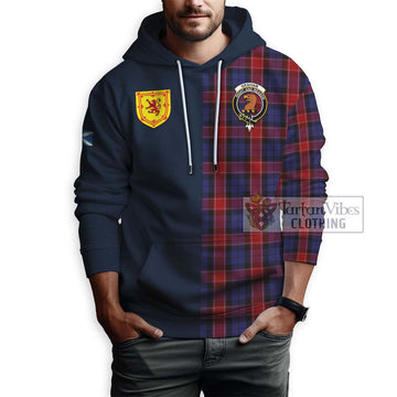 Graham of Menteith Red Tartan Hoodie Alba with Scottish Lion Royal Arm Half Style