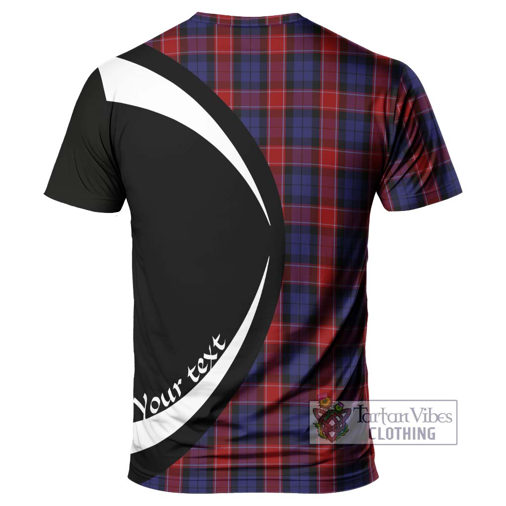 Tartan Vibes Clothing Graham of Menteith Red Tartan T-Shirt with Family Crest Circle Style