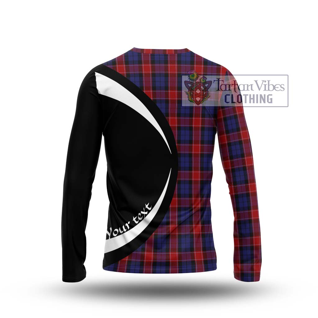 Graham of Menteith Red Tartan Long Sleeve T-Shirt with Family Crest Circle Style - Tartan Vibes Clothing