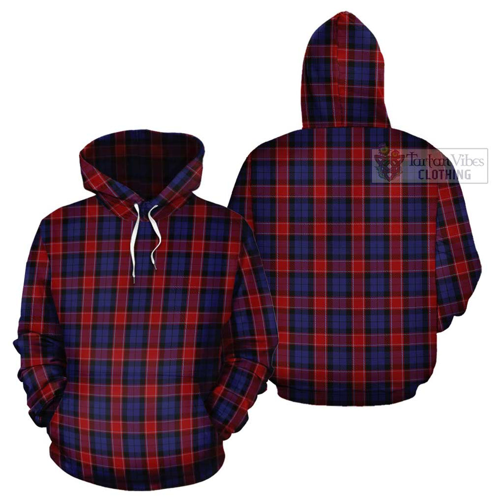 Graham of Menteith Red Tartan Cotton Hoodie Pullover Hoodie - Tartan Vibes Clothing