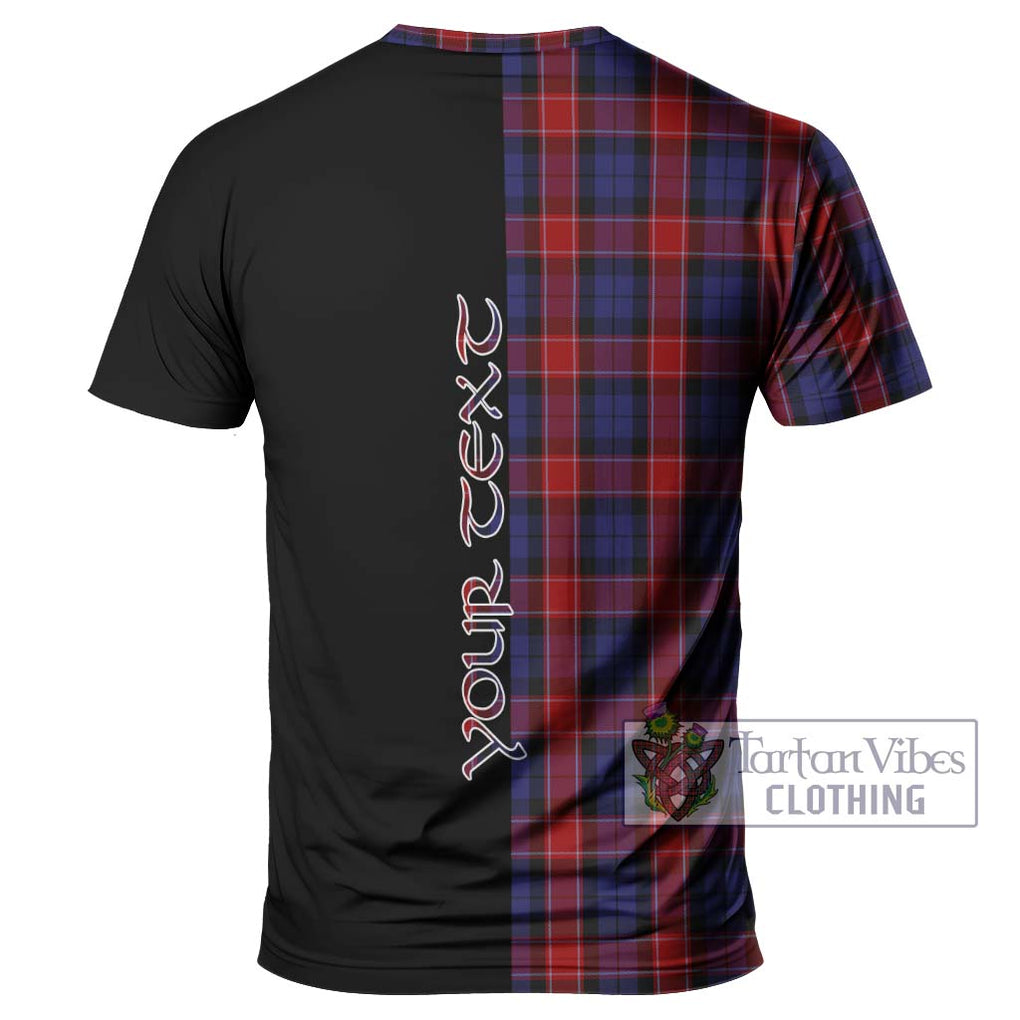 Graham of Menteith Red Tartan T-Shirt with Family Crest and Half Of Me Style - Tartanvibesclothing Shop