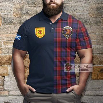 Graham of Menteith Red Tartan Polo Shirt Alba with Scottish Lion Royal Arm Half Style