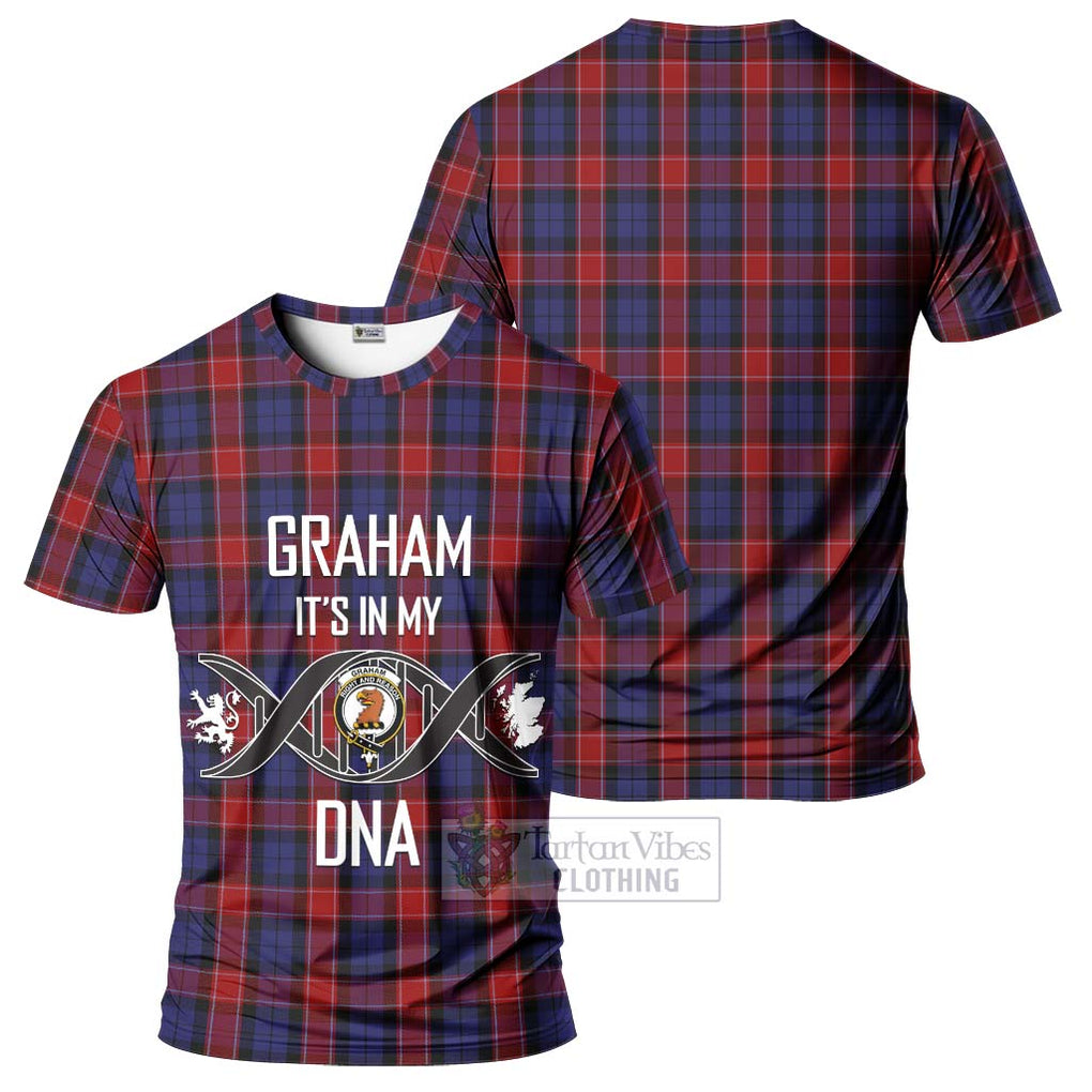 Graham of Menteith Red Tartan T-Shirt with Family Crest DNA In Me Style - Tartan Vibes Clothing