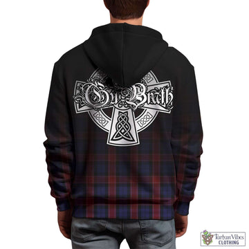 Graham of Menteith Red Tartan Hoodie Featuring Alba Gu Brath Family Crest Celtic Inspired