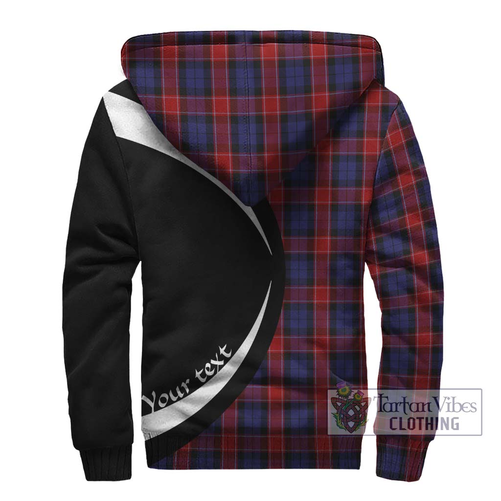 Graham of Menteith Red Tartan Sherpa Hoodie with Family Crest Circle Style - Tartan Vibes Clothing