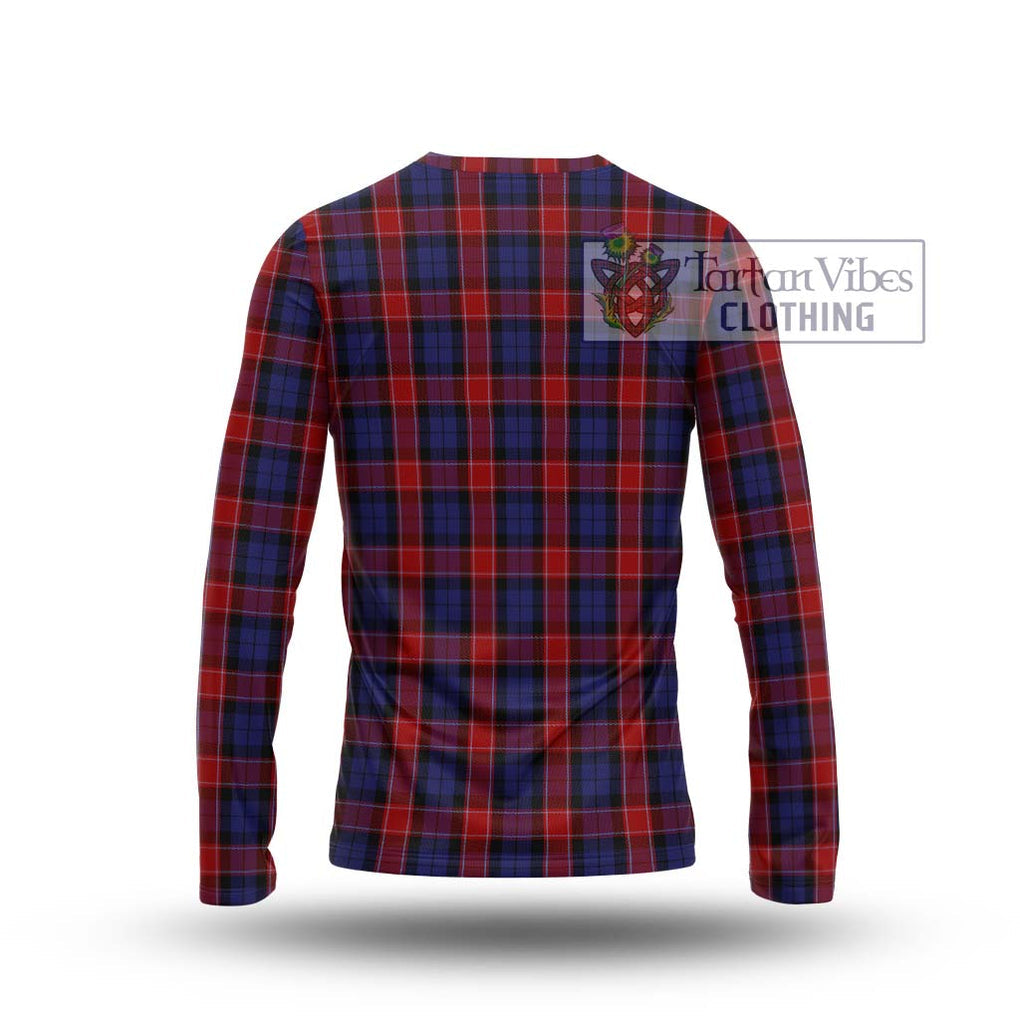 Graham of Menteith Red Tartan Long Sleeve T-Shirt with Family Crest DNA In Me Style - Tartanvibesclothing Shop