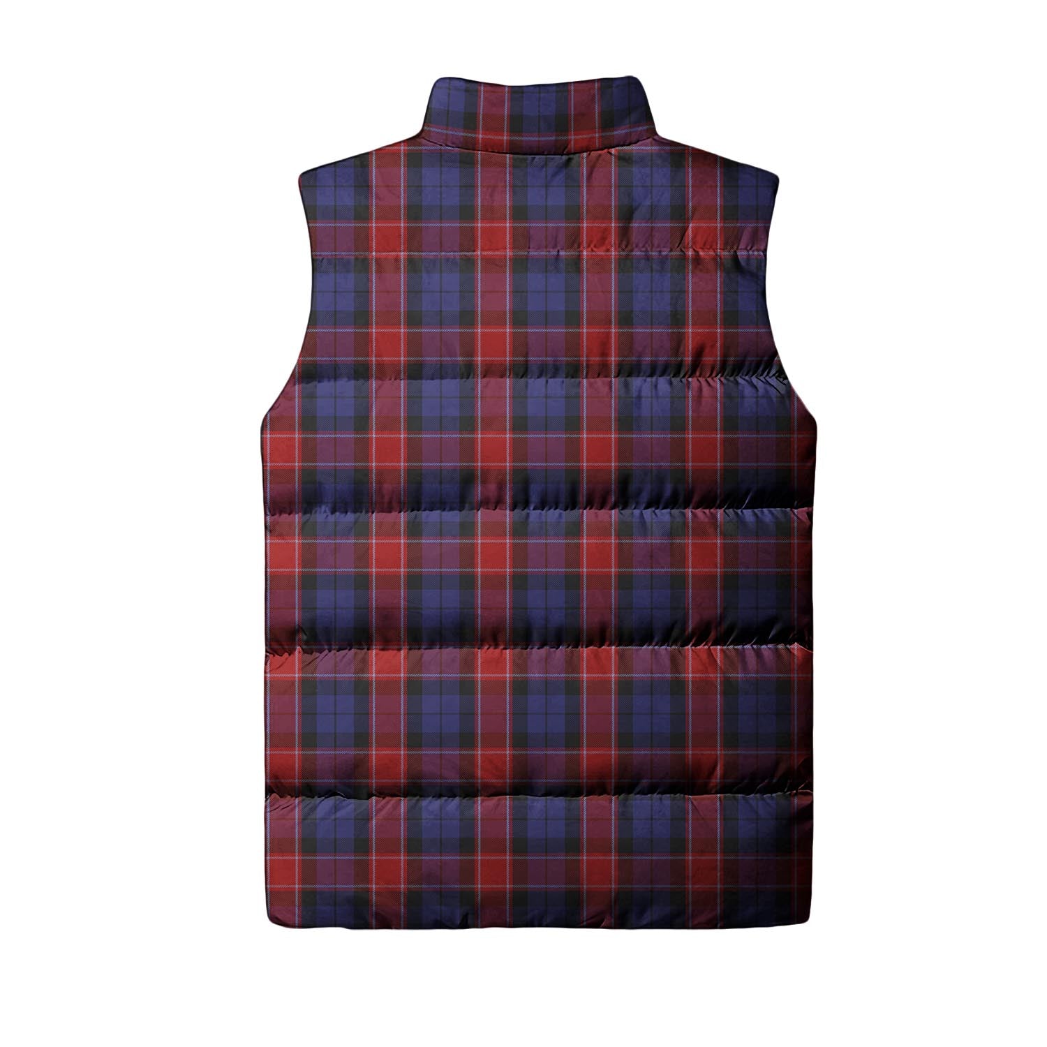 Graham of Menteith Red Tartan Sleeveless Puffer Jacket with Family Crest - Tartanvibesclothing