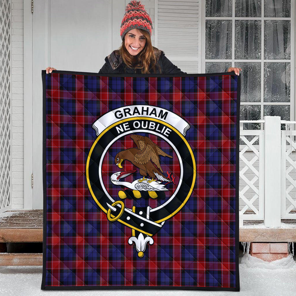 graham-of-menteith-red-tartan-quilt-with-family-crest