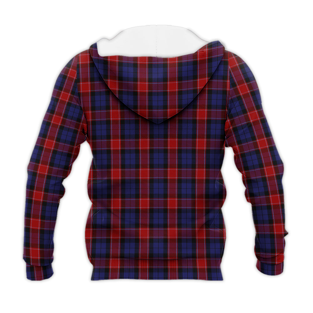 graham-of-menteith-red-tartan-knitted-hoodie-with-family-crest