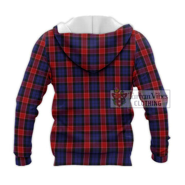 Graham of Menteith Red Tartan Knitted Hoodie with Family Crest DNA In Me Style