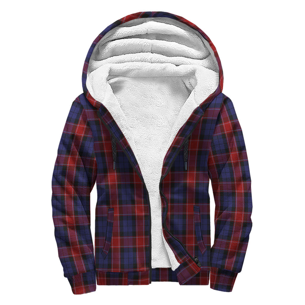 graham-of-menteith-red-tartan-sherpa-hoodie-with-family-crest