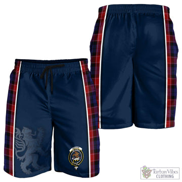 Graham of Menteith Red Tartan Men's Shorts with Family Crest and Lion Rampant Vibes Sport Style