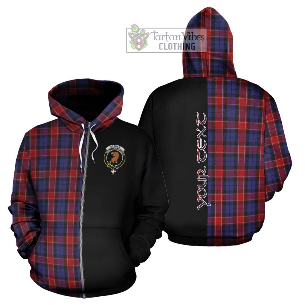 Graham of Menteith Red Tartan Hoodie with Family Crest and Half Of Me Style - Tartanvibesclothing Shop