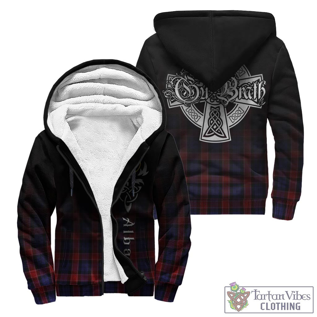 Tartan Vibes Clothing Graham of Menteith Red Tartan Sherpa Hoodie Featuring Alba Gu Brath Family Crest Celtic Inspired