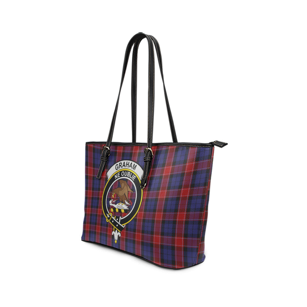 graham-of-menteith-red-tartan-leather-tote-bag-with-family-crest