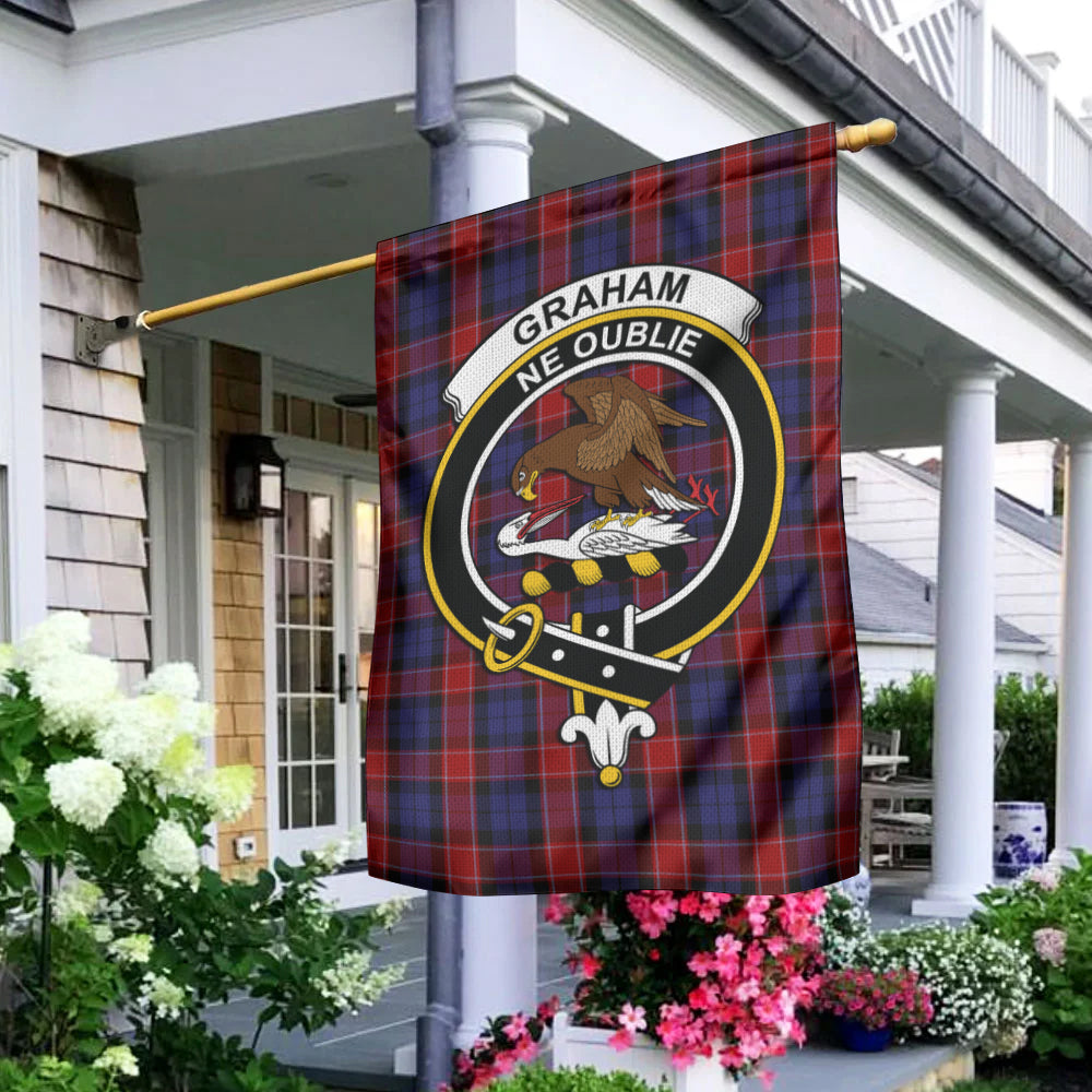 graham-of-menteith-red-tartan-flag-with-family-crest