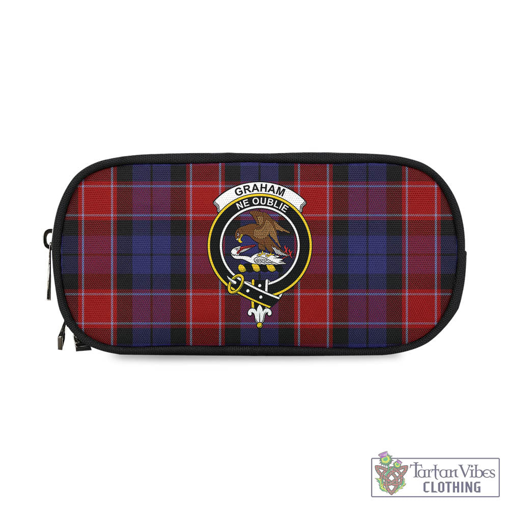 Tartan Vibes Clothing Graham of Menteith Red Tartan Pen and Pencil Case with Family Crest