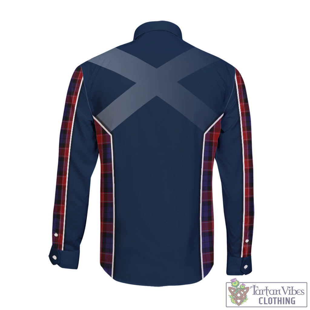 Tartan Vibes Clothing Graham of Menteith Red Tartan Long Sleeve Button Up Shirt with Family Crest and Scottish Thistle Vibes Sport Style