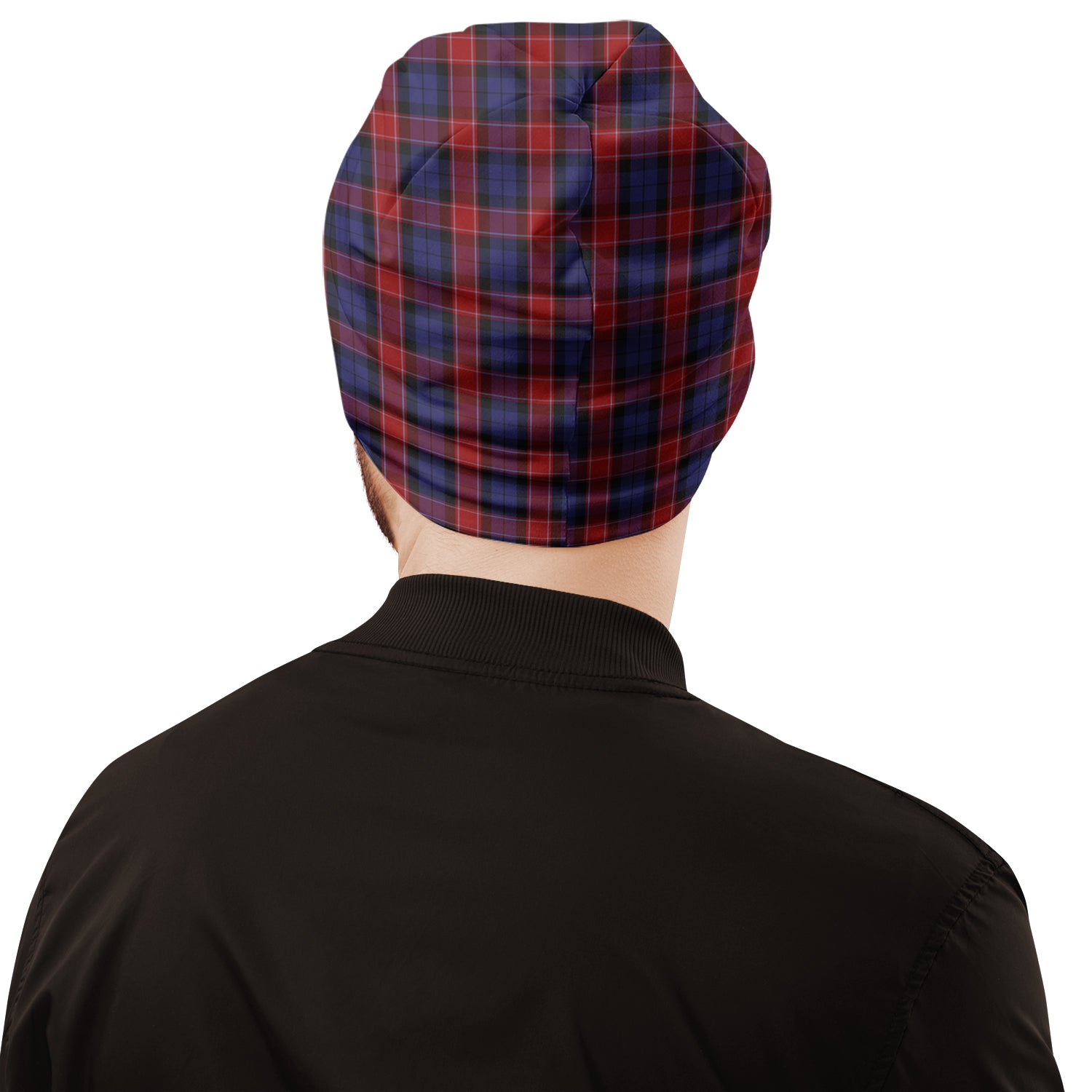 graham-of-menteith-red-tartan-beanies-hat-with-family-crest